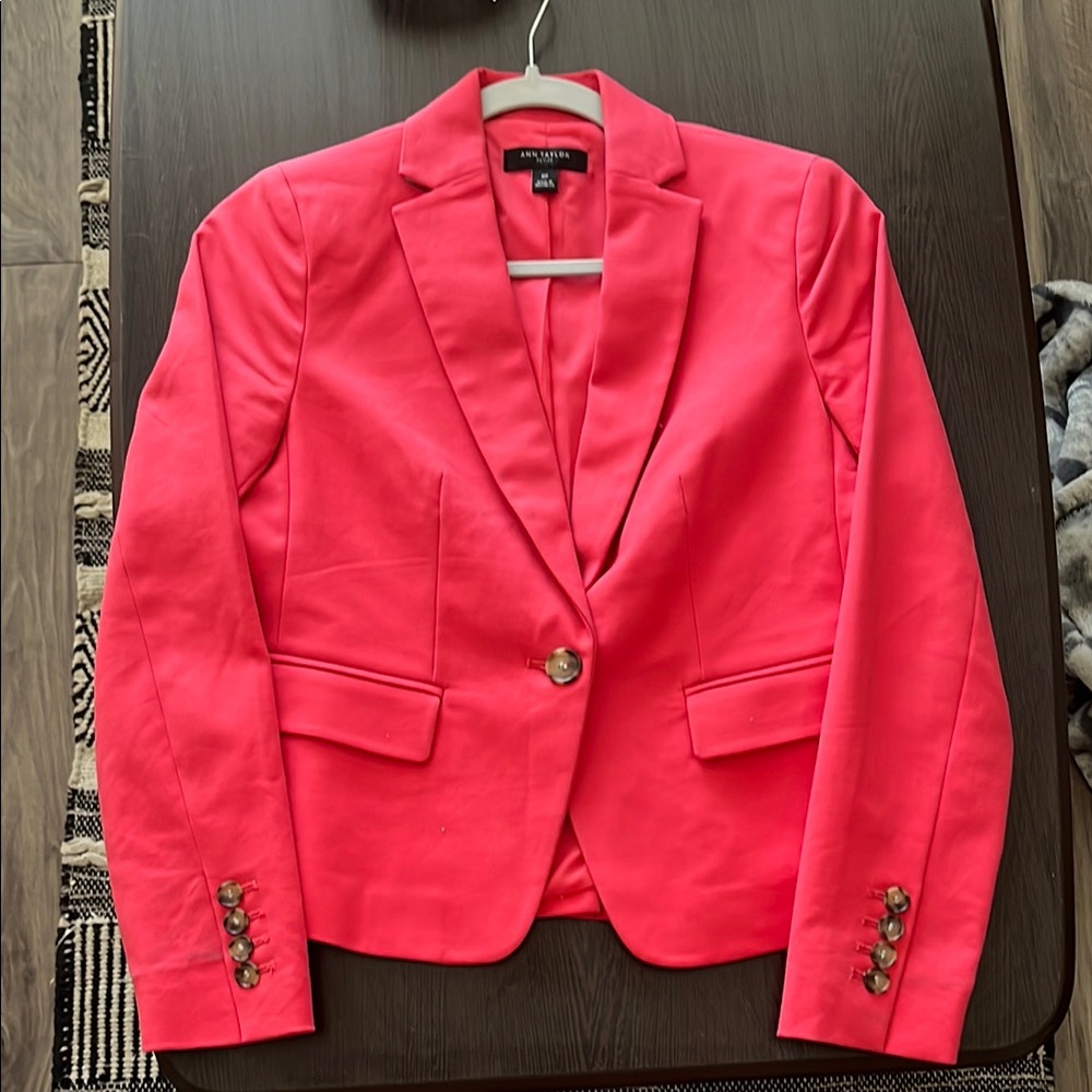 Ann Taylor Pink Blazer Tailored Professional Suit Jacket